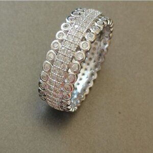Sterling silver cz eternity band ring size 8 NEW
